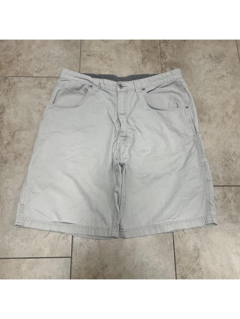 Vintage Wrangler Beige Carpenter Shorts Sz. 34 Distressed Rugged Workwear Loose